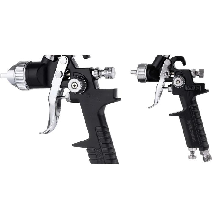 Pistolet Lakierniczy Zestaw 3x Dysza 0,8 1,4 1,7 HVLP do Malowania BLACK