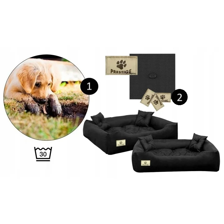 Legowisko dla psa kojec PRESTIGE 115x95 cm wodoodporne czarne