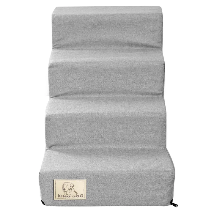 Schody 4 stopniowe rozbieralne, antyslip 60x40x30 cm len szary