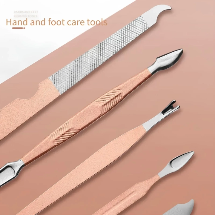 Zestaw do manicure i pedicure 24 narzędzi profesjonalny komplet do pielęgnacji paznokci rąk i stóp w domu lub salonie