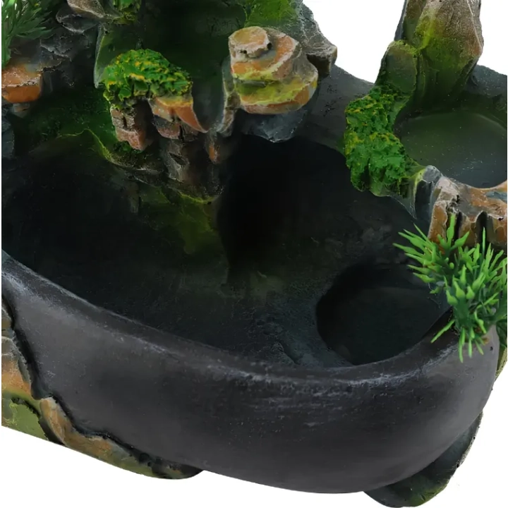 Stołowy wodospad Bonsai Feng Shui RESTEQ z oświetleniem i mgłą
