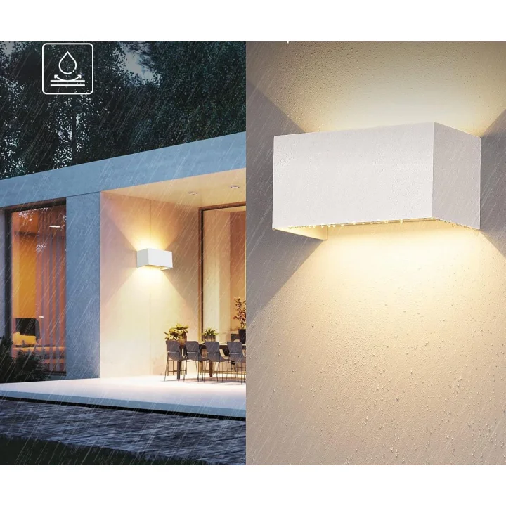 Lampa ścienna LED 24 W biała regulowana IP65 3000 K Cwycfw DCL002D 4 szt.