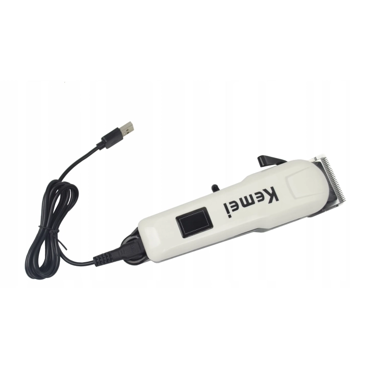 KM-809A KEMEI BEZPRZEWODOWA MASZYNKA DO STRZYŻENIA WŁOSÓW GOLARKA LCD USB
