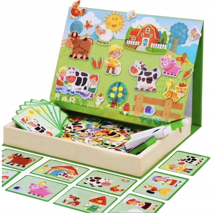 EDUKACYJNA TABLICA MAGNESY FARMA SKRZYNKA ZWIERZETA JHTOY-233