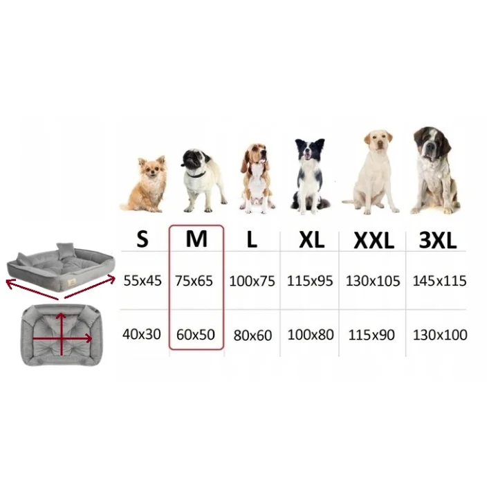 Legowisko dla psa kojec 75x65 cm welur szary