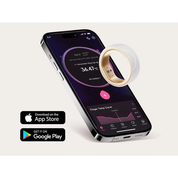 Tracker pierścień cyklu płodności owulacji Femometer Gen2 Smart Ring sen rozmiar 9