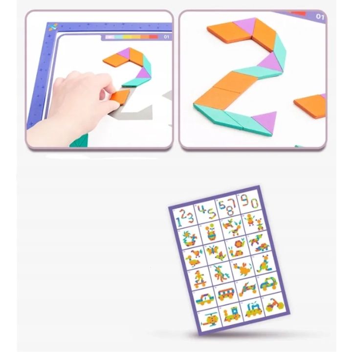 MAGNETYCZNE PUZZLE KLOCKI KSZTAŁTY ZKB-987