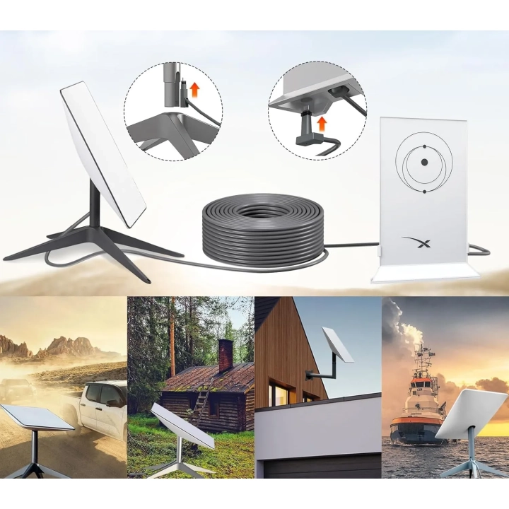 Kabel PonJel Starlink 46m, odporny na wodę, idealny do satelity V2, RJ45
