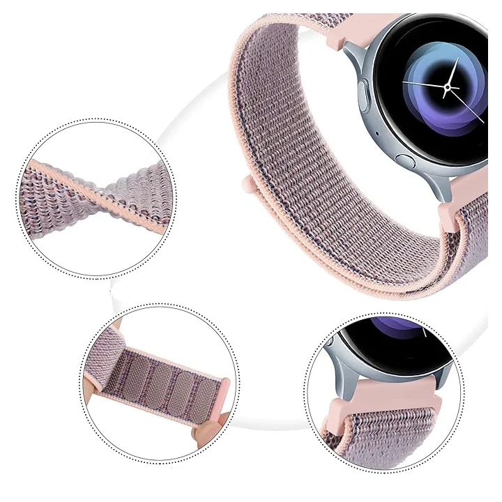 Pasek do zegarka smartwatch silikon 20mm Mugust 3 szt. rzep szary/różowy/niebieski
