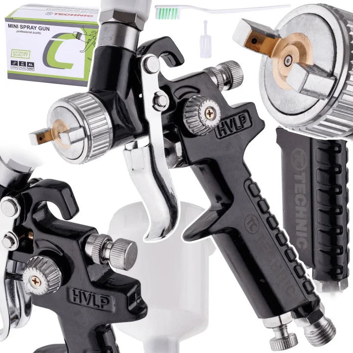 Pistolet Lakierniczy Malowania MINI HVLP Dysza 0,8 BLACK do Zaprawek 125ml