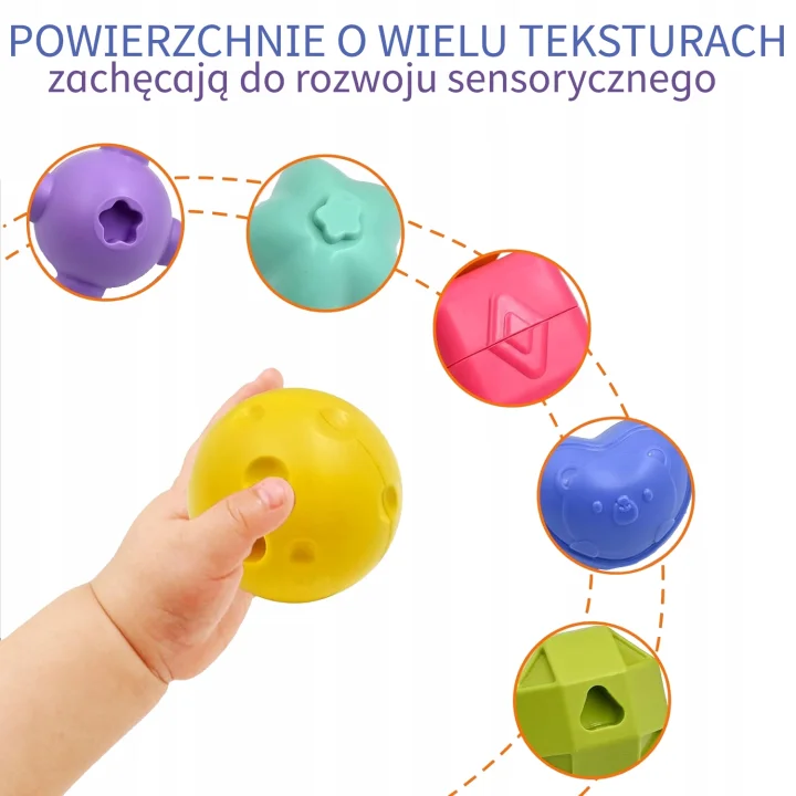 ZABAWKA SENSORYCZNA 7w1 KOSTKA SORTER CYMBAŁKI KLOCKI EDUKACYJNA