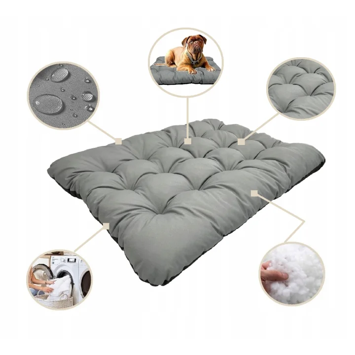 Legowisko dla psa poduszka PRESTIGE 120x80 cm wodoodporna szare