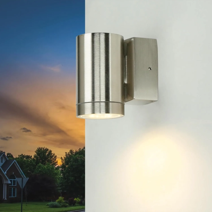 Lampa ścienna Licht-Erlebnisse nierdzewny IP64 GU10 nikiel POWYSTAWOWY