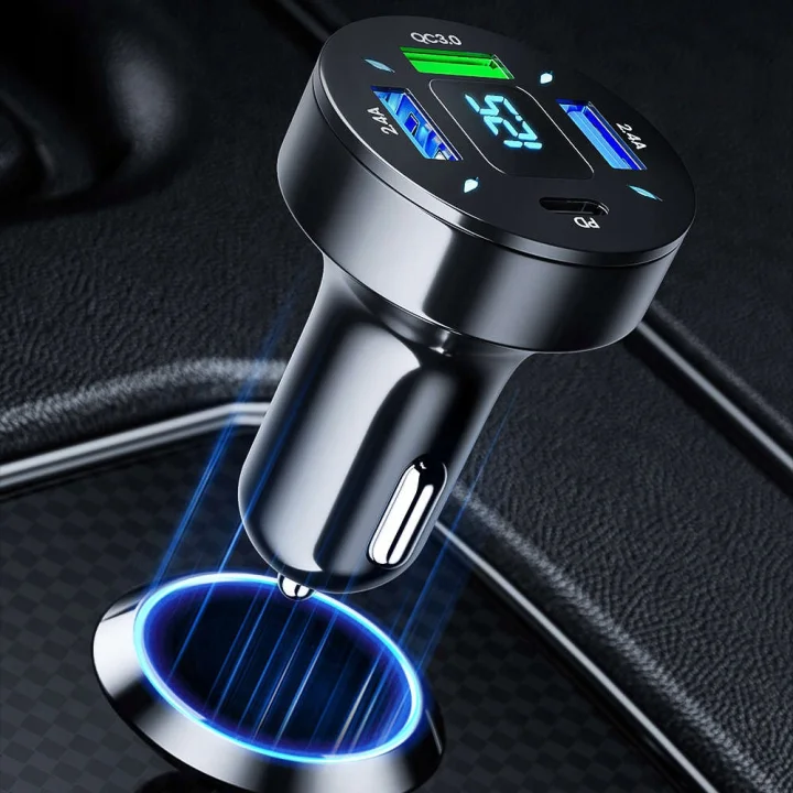 Szybka ładowarka samochodowa USB-C PD USB QC 3.0 szybkie ładowanie do telefonu w aucie