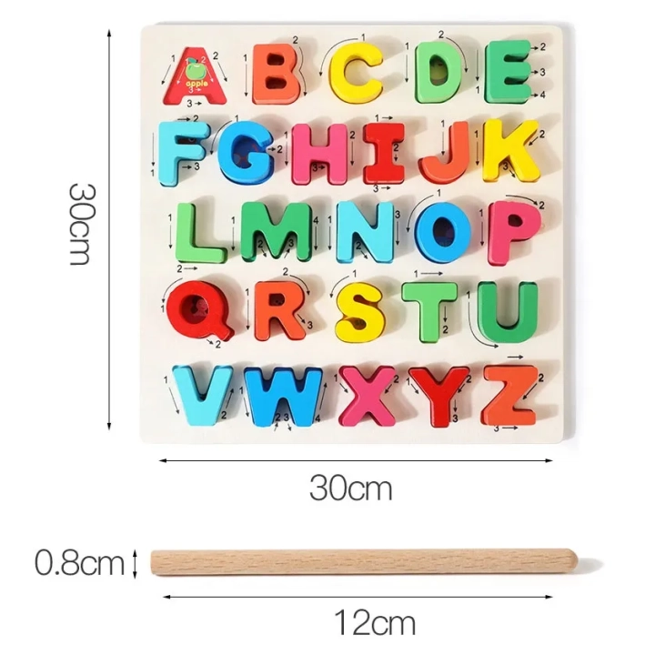 PUZZLE DREWNIANE ALFABET LITERKI NAUKA JHTOY-330