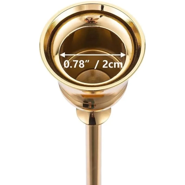 Świecznik metalowy złoty Romadedi 10x3 sztuki (30 sztuk) 15/18.5/23.5 cm