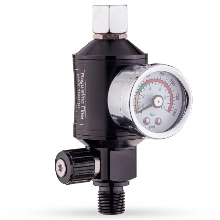 REDUKTOR CIŚNIENIA MANOMETR ODWADNIACZ PISTOLETU LAKIERNICZEGO FILTR 1/4