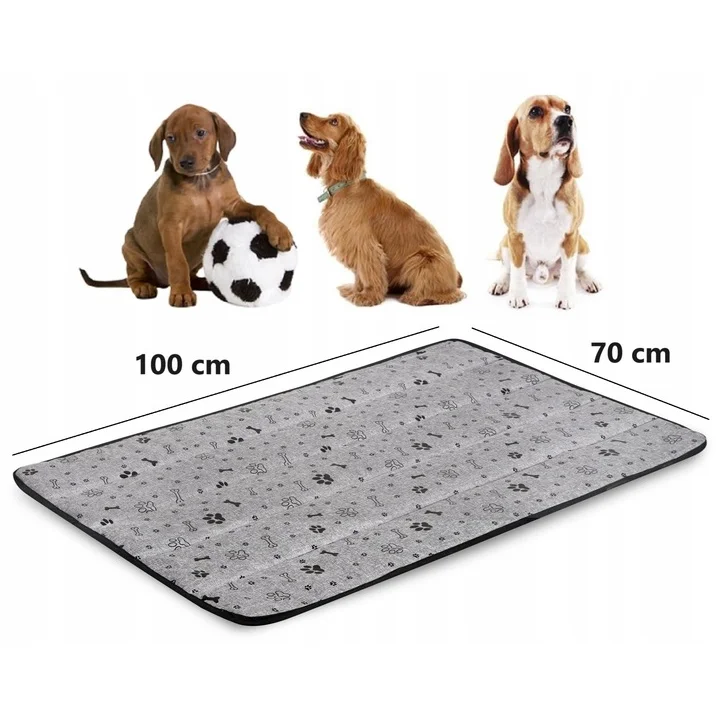 Legowisko dla psa mata 50x70 cm wodoodporne kości czarne