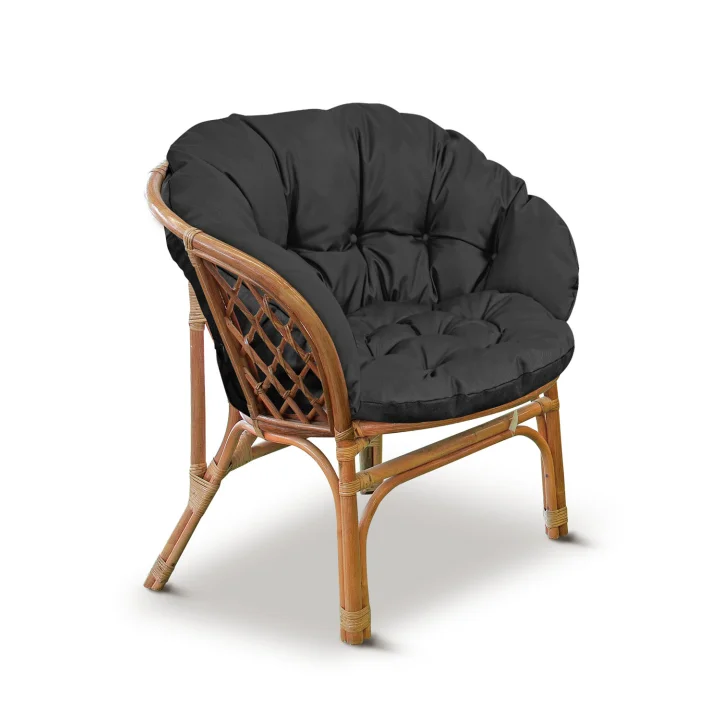 Zestaw ogrodowy 2x122x40cm + 190x40cm na krzesło kanapę huśtawkę meble rattanowe wodoodporny czarny