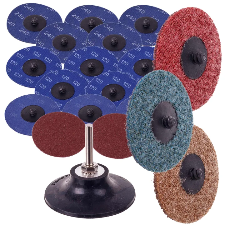 Krążki ścierne 75mm 19el Włóknina 6mm Szlifierka Wiertarka system Roloc