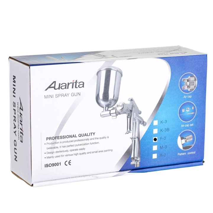 Auarita Metalowy Mini Pistolet Lakierniczy dysza 0,8mm uchylny kubek 125mm