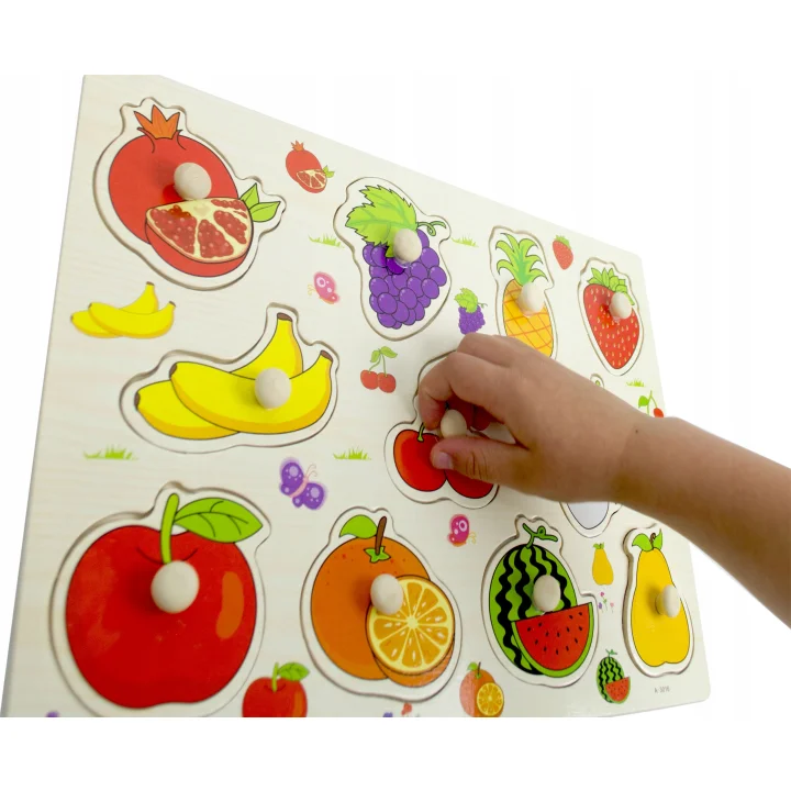 UKŁADANKA EDUKACYJNA DREWNIANE PUZZLE OWOCE