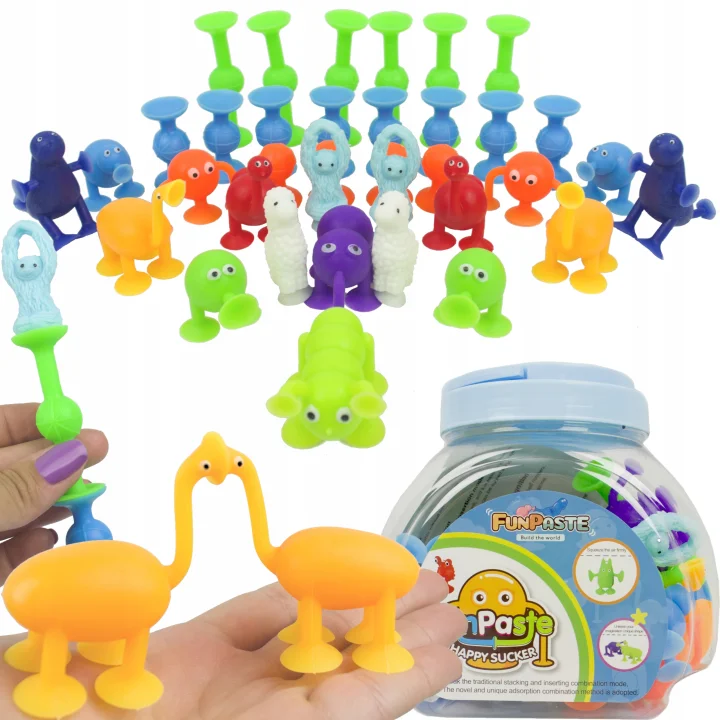 KLOCKI KONSTRUKCYJNE SILIKONOWE PRZYSSAWKI SQUIGZ