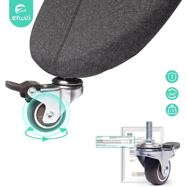 UŻYWANE Piłka do siedzenia ergonomiczna ENOVI z pokrowcem i kółkami szara 50-55 cm