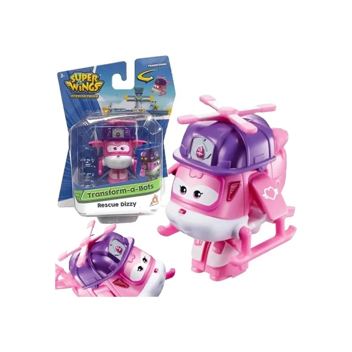 Super Wings robot transform Dizzy Rescue 5cm