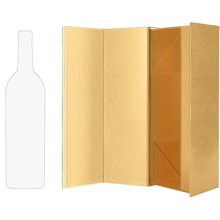 Opakowanie na butelki wina prezentowe 33×10,4×9,6 cm składane złote 6 szt