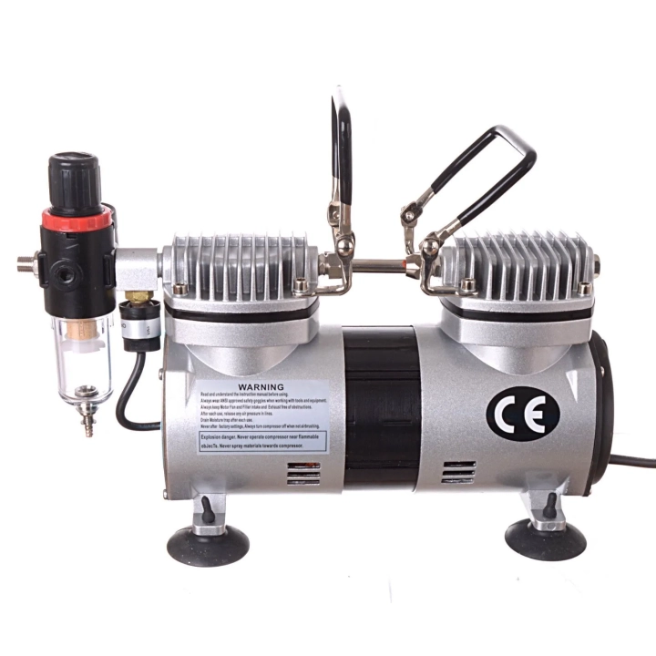 Wydajny 40l/min Kompresor AS19-2 do Aerografu DWA TŁOKI Auto Stop 5,5bar