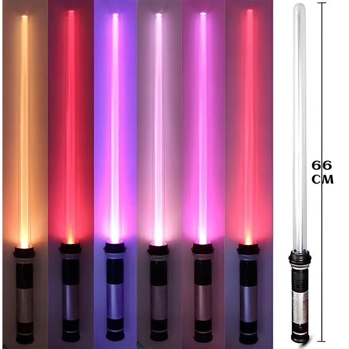 Zestaw LED mieczy Jedi STAR WARS 66cm 2 szt podświetlane miecze świetlne do zabawy i cosplayu fanów Gwiezdnych Wojen