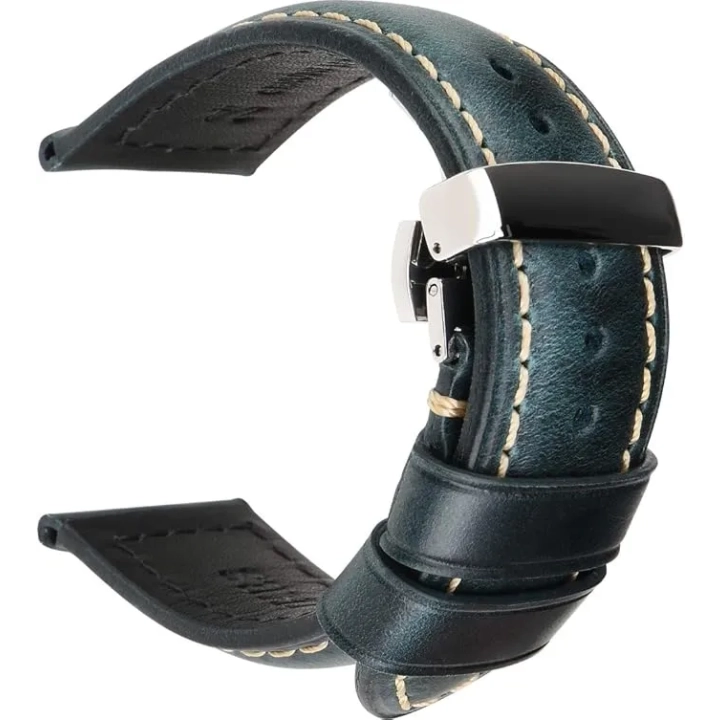 Pasek zegarka ze skóry woskowanej REZERO vintage 18-26 mm dla mężczyzn i kobiet
