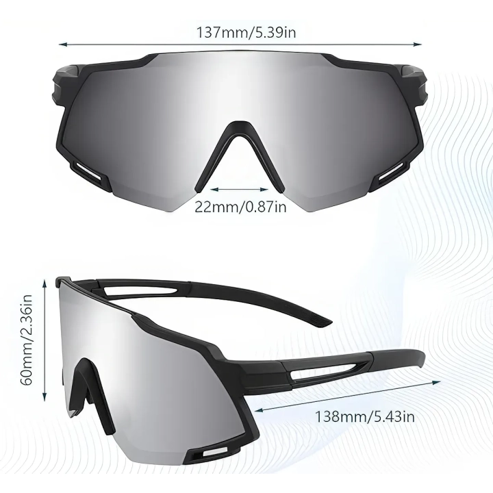 Okulary sportowe JUNDINGYUN z 5 wymiennymi soczewkami, 100% UV