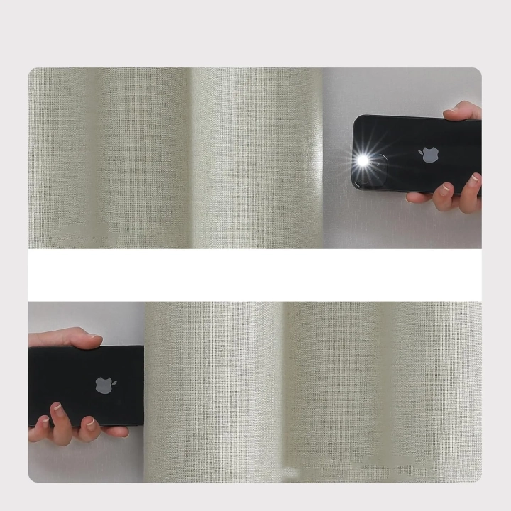 Zasłony len termo zaciemniające 2 szt. Joydeco izolacja do sypialni