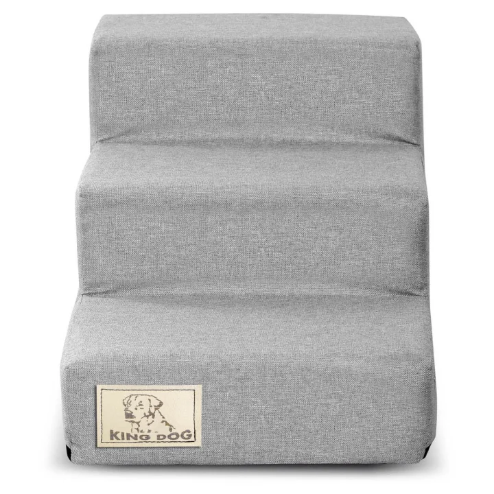 Schody 3 stopniowe rozbieralne, antyslip 45x30x30 cm len szary