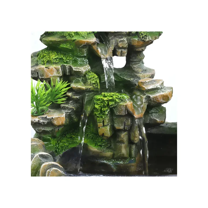 Stołowy wodospad Bonsai Feng Shui RESTEQ z oświetleniem i mgłą