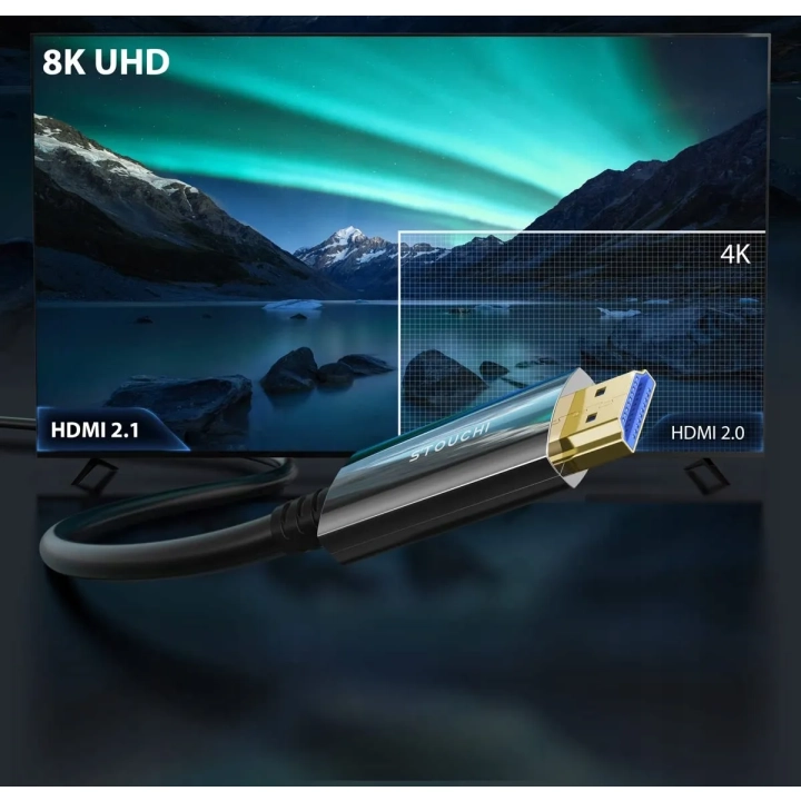 Kabel HDMI Stouchi 8K, 10 metrów, i, 48 Gb/s, 2K144 Hz przewód do monitora