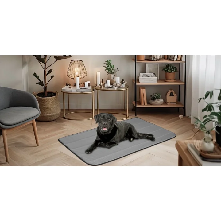Legowisko dla psa mata 80x60 cm wodoodporne szara