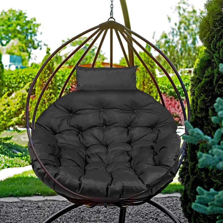 Poduszka ogrodowa 120 cm na krzesło wiszące bocianie gniazdo wodoodporna czarna