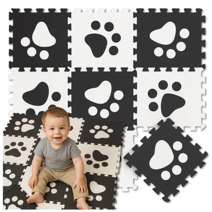 MATA EDUKACYJNA PIANKOWA PUZZLE EVA 90 x 90 GRUBA DLA DZIECI MIĘKKA