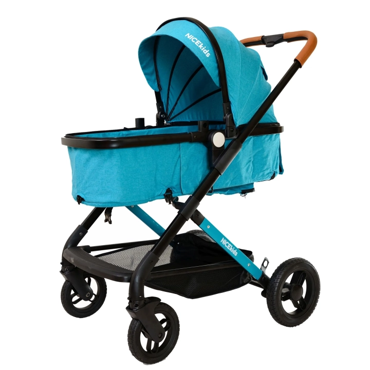 WÓZEK DLA DZIECI ALUMINIOWY 3W1 508 NICEKIDS SELEDYNOWO CZARNY