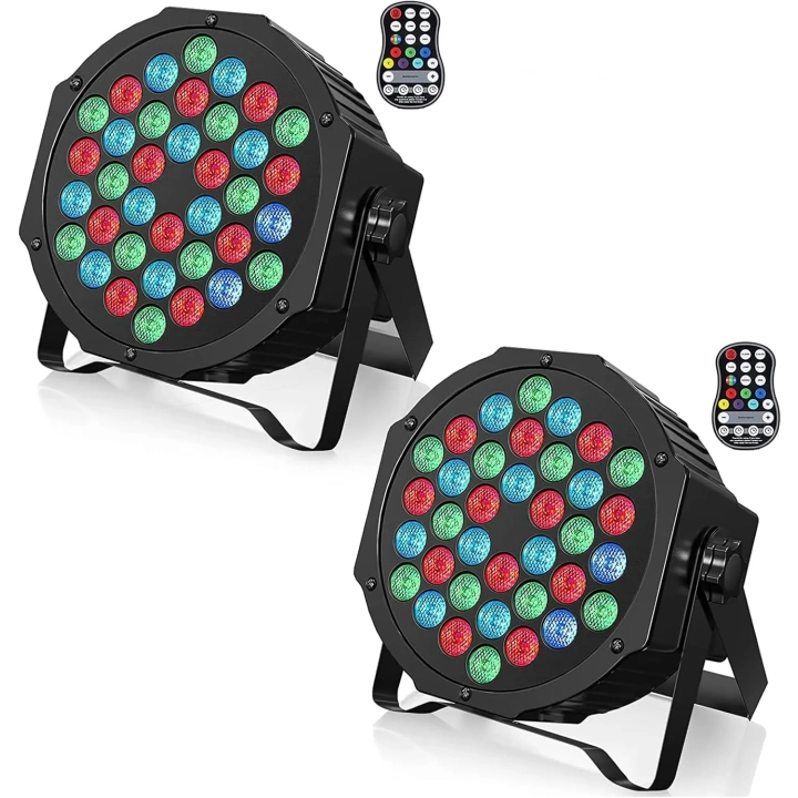 Reflektory LEDx2 ZonQoonz ZQ01104 36W z pilotem 7 trybów świecenia, zestaw