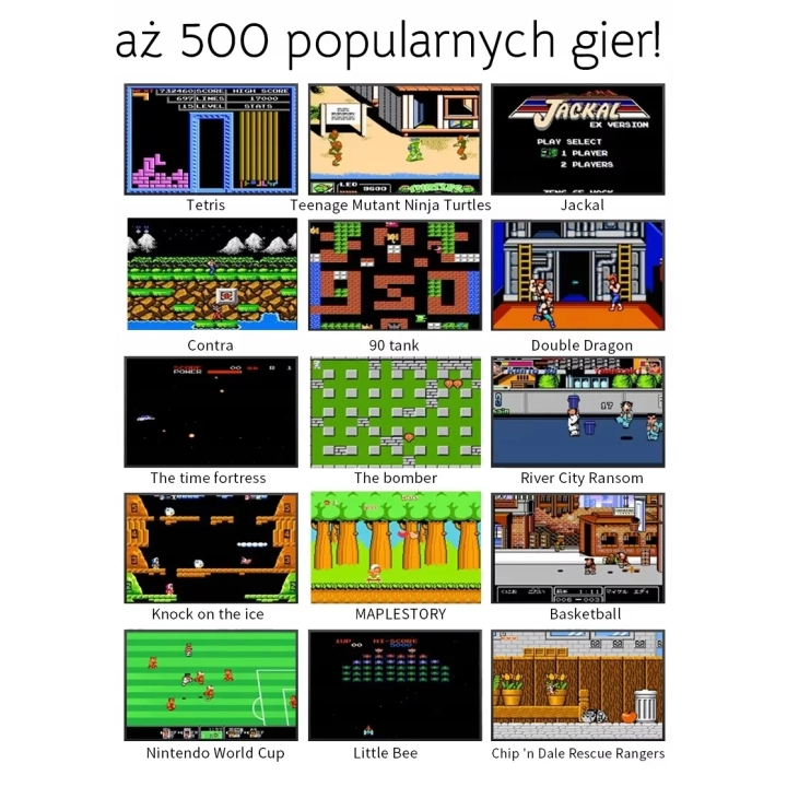 PRZENOŚNA KONSOLA DO GIER KONSOLA Z GRAMI 500 GIER KABEL AV DO TV GAMEBOY