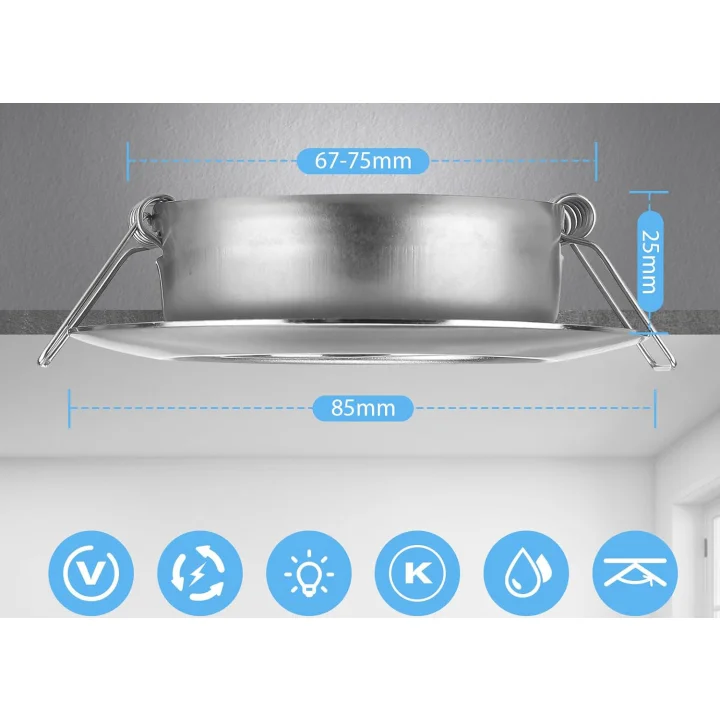 UŻYWANE Obrotowe reflektory LED 12 szt. 6W IP44 do łazienki 3-stopniowe ciepła biel 3000K