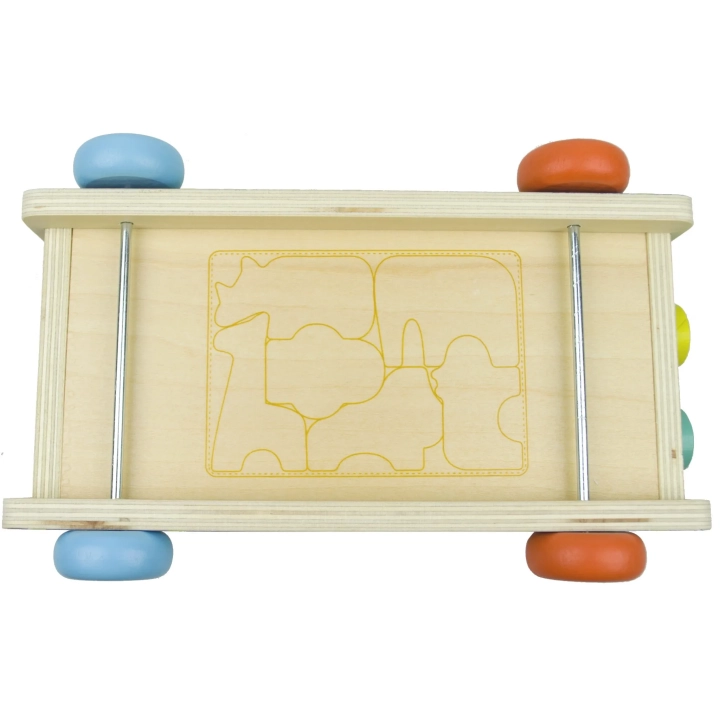 DREWNIANY SORTER KLOCKÓW MONTESSORII ZŁAP ROBACZKA SORTER AUTO Z WARZYWAMI