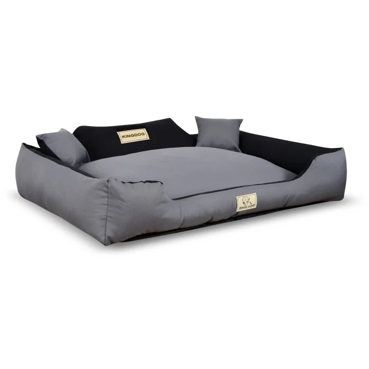 Legowisko dla psa kojec KINGDOG MM43 115x95 cm personalizowane rozbieralne antyslip ciemnoszare