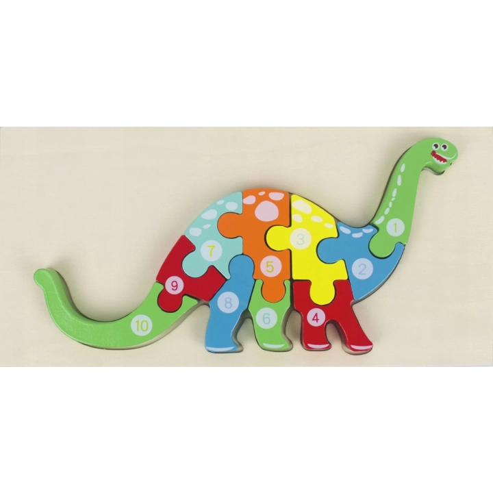 LT427 PUZZLE EDUKACYJNE DINOZAUR 3D MONTESSORI DREWNIANE PUZZLE