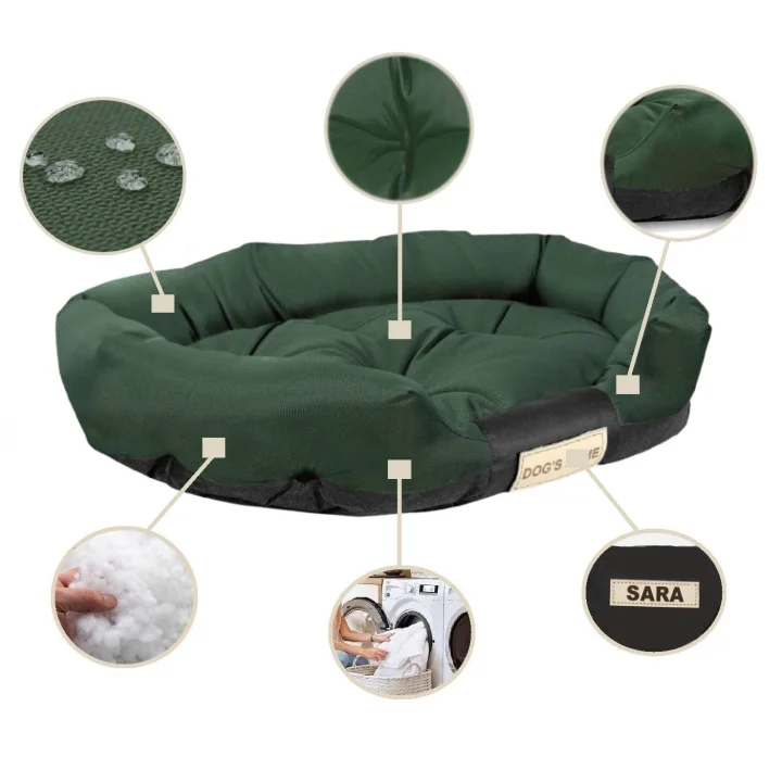 Legowisko dla psa 100x75 cm personalizowane wodoodporne zielone