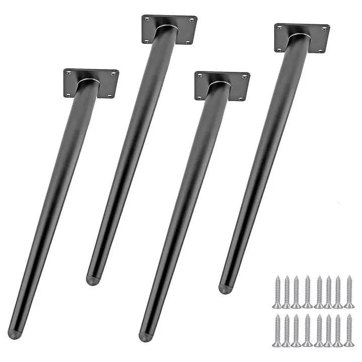UŻYWANE Nogi do mebli metalowe 4 szt. 60 cm czarne do stołu / łóżka / szafy WingFly